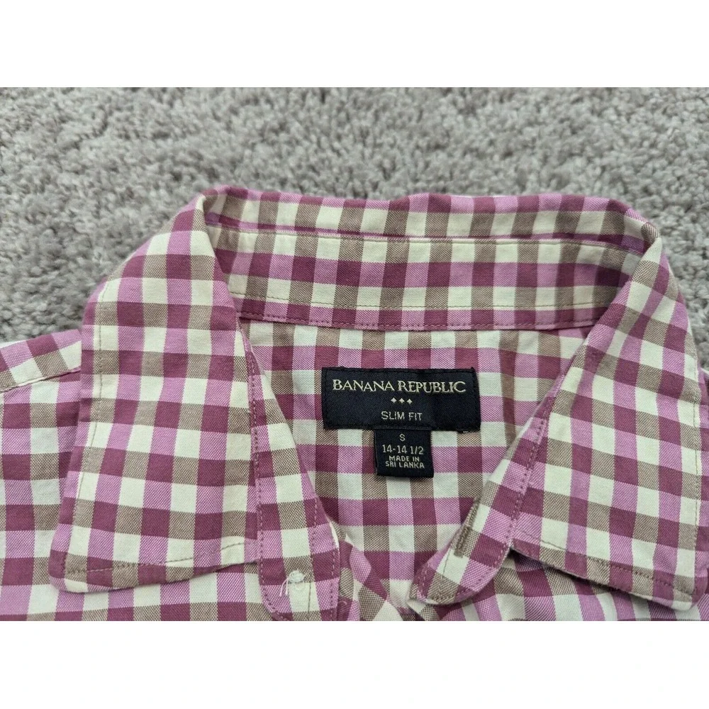 Lot of 2 Giordano Banana Republic Button Up Shirt Mens Small Slim‎ Fit Preppy